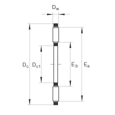 推力滾針和保持架組件 AXK2035, 單向，根據 DIN 5405-2 標準