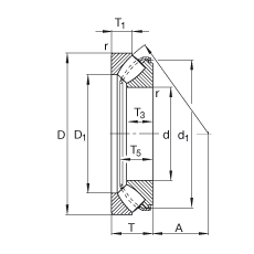 推力調(diào)心滾子軸承 29338-E1, 根據(jù) DIN 728/ISO 104 標準的主要尺寸，單向，可分離