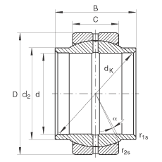 關(guān)節(jié)軸承 GE50-LO, 根據(jù) DIN ISO 12 240-1 標(biāo)準(zhǔn)，需維護