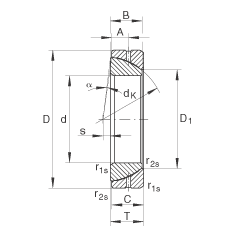 角接觸關節軸承 GE190-SX, 根據 DIN ISO 12 240-2 標準，需維護