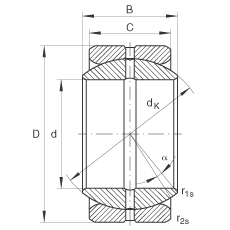 關節軸承 GE34-ZO, 根據 DIN ISO 12 240-1 標準，英制尺寸，需維護