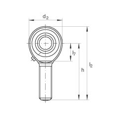 桿端軸承 GAKL25-PB, 根據 DIN ISO 12 240-4 標準，帶左旋外螺紋，需維護