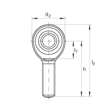 桿端軸承 GAKR18-PW, 根據 DIN ISO 12 240-4 標準，帶右旋外螺紋，需維護