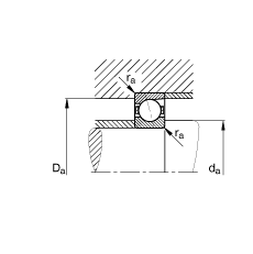 主軸軸承 B7038-E-T-P4S, 調(diào)節(jié)，成對或單元安裝，接觸角 α = 25°，限制公差