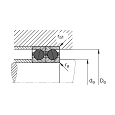 主軸軸承 HCB71910-E-T-P4S, 調節，成對或單元安裝，接觸角 α = 25°，陶瓷球，限制公差