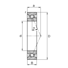 主軸軸承 HS7006-E-T-P4S, 調(diào)節(jié)，成對或單元安裝，接觸角 α = 25°，限制公差