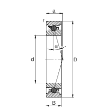 主軸軸承 HC71919-C-T-P4S, 調節，成對或單元安裝，接觸角 α = 15°，陶瓷球，限制公差