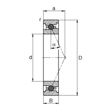 主軸軸承 HC71919-E-T-P4S, 調節，成對或單元安裝，接觸角 α = 25°，陶瓷球，限制公差