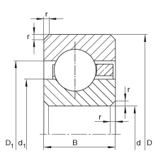 薄截面軸承 CSCD120, 深溝球軸承，類型C，運行溫度 -54°C 到 +120°C