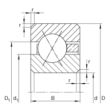 薄截面軸承 CSXD120, 四點接觸球軸承，類型X，運行溫度 -54°C 到 +120°C