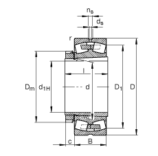 調(diào)心滾子軸承 23152-K-MB + H3152X, 根據(jù) DIN 635-2 標準的主要尺寸, 帶錐孔和緊定套